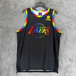 Los Angeles Lakers Pride Night Jersey Mens XL Black Rainbow